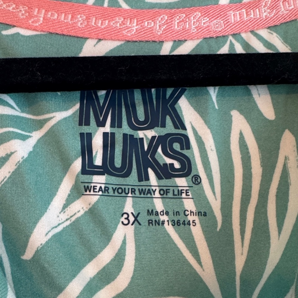 Max Studio Teal Leaf Pattern Midi Dress - Picture 4 of 5